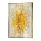 Designart - Glam Yellow Explosion Blocks - Modern & Transitional Canvas in Gold Frame